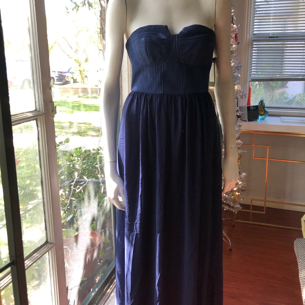 Silk bodice strapless dress